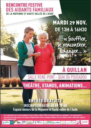 Rencontre festive des aidants familiaux, Quillan, Aude, 29 novembre 13h-16h30